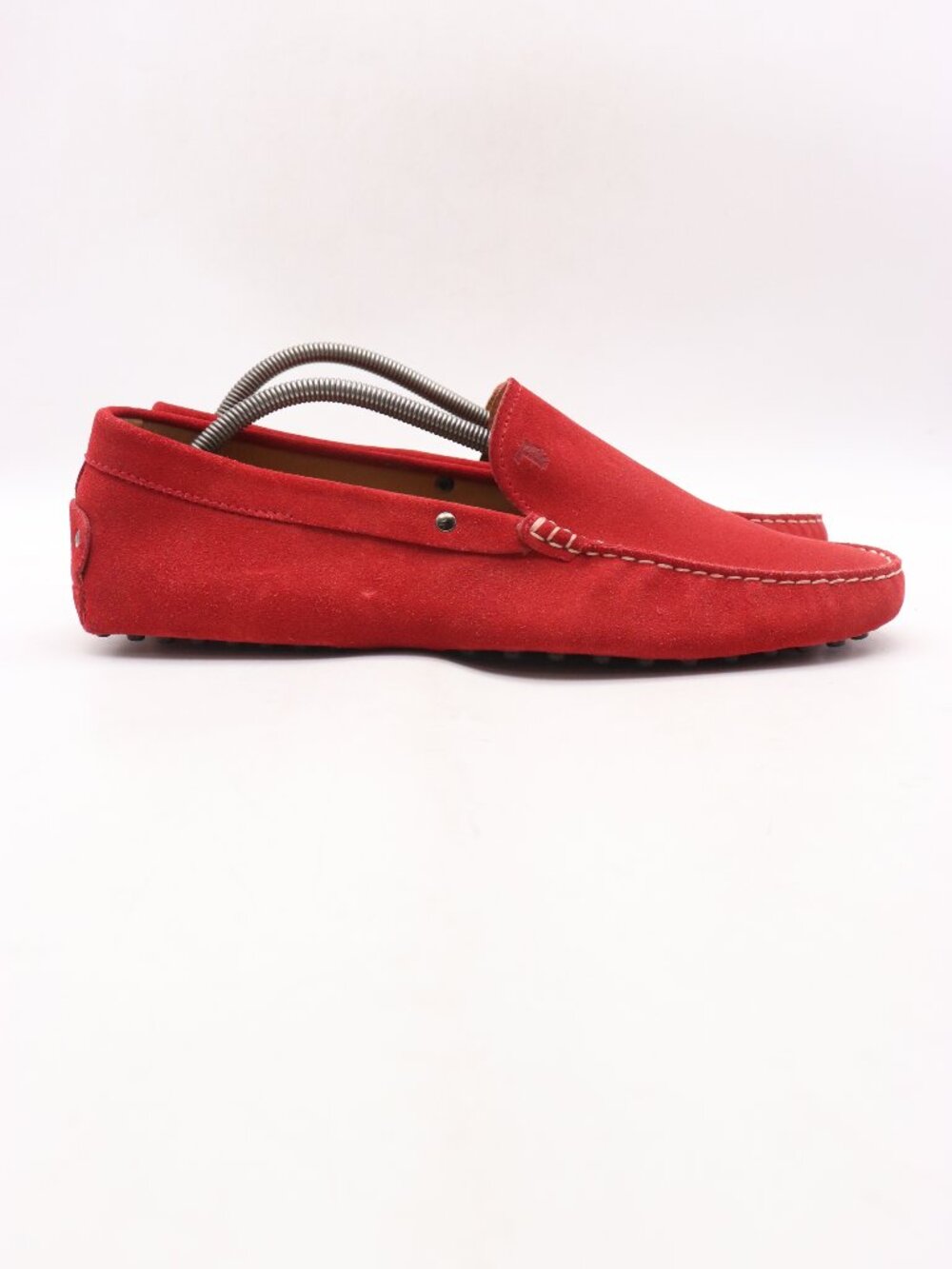 Tod's Red Suede Men's US 11.5 UK 10.5 Loafers Driving Moccasins Slip On Casual